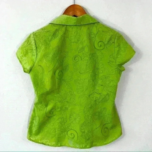 Dress Barn green collared short sleeve shirt - Picture 2 of 2